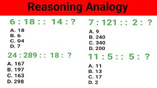 Reasoning number analogy question SSC CGL CHSL UP POLICE MTS Banking Railway amp all Govt Exams [upl. by Adnorrehs]