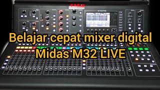 BELAJAR CEPAT MIXER DIGITAL MIDAS M32livecara mengirim sinyal chanel ke busaux [upl. by Ailero]