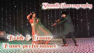 Bride and Groom Wedding Dance Performance  Wedding Sangeet Choreography  Couple Song Parody  ggc [upl. by Leslee]