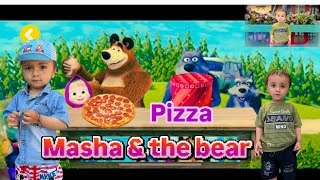 Masha and the bear pizza 🍕 youtubeshorts viralvideo trending shortvideo cartoon kids [upl. by Lachman]