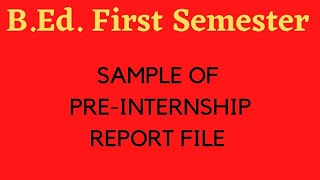 Sample of Pre Internship Report File of BEd First Semester PANJAB UNIVERSITY preinternship [upl. by Arraeic869]