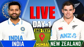 India vs New Zealand 3rd Test Day 1  IND vs NZ Live Match  Live Cricket Match Today  Session 1 [upl. by Kask924]