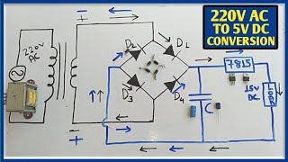 HOW TO CONVERT 220V AC TO 5V DC AND 12V DC PRACTICALLY [upl. by Deehan]