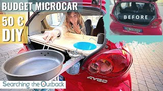 microcar conversion DIY for car camping  TOYOTA AYGO camper car [upl. by Attelrahs184]