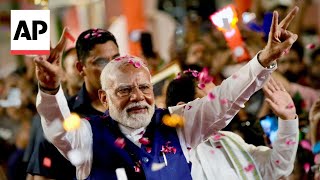 Indian Prime Minister Narendra Modi claims victory in India election [upl. by Ellocin]