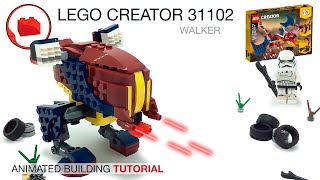 Lego Walker Mech Robot MOC  LEGO CREATOR 31102 alternative build tutorial Part 15 [upl. by Bleier586]