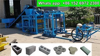 Operation QT425 automatic interlocking paver concrete hollow block brick machine for Kenya Ghana [upl. by Peder449]