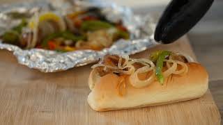 Sausage Peppers Onion Foil Recipe Video [upl. by Yardna28]