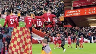 Liverpool vs Leeds Matchday Vlog  Goals On Top Of Goals Klopps Fist Pumps Going CRAZY and MORE [upl. by Neibart626]