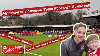 My Crawley v Swindon Town Football Adventure New Year Same Swindon Crawley Revenge 60 August Loss [upl. by Marvella]