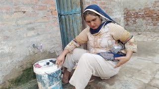 Today wash my child clothes  Village Woman daily routine  Desi housewife washing vlog [upl. by Alwin]