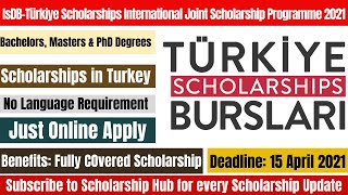 IsDBTürkiye Scholarships Joint Scholarship Programme 2021  BSMSPhD Scholarships [upl. by Rumilly799]