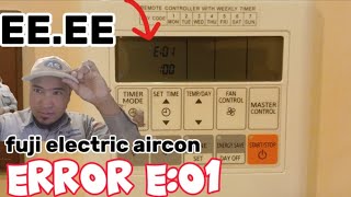 Error E01 Fuji Electric Aircon Cassette Type Concealed type 0505265874 [upl. by Nyrak846]