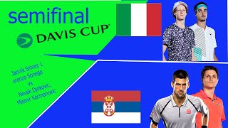 Jannik Sinner Lorenzo Sonego vs Novak Djokovic Miomir Kecmanovic Davis Cup 11252023 [upl. by Miller]