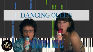 Dancing Queen  Mamma Mia Movie  Piano Accompaniment Tutorial Synthesia [upl. by Janek]