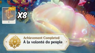 8 Clams 8 Maps 8 Chests À la volonté du peuple Hidden Achievement  Genshin Impact Fontaine 42 [upl. by Hindorff]