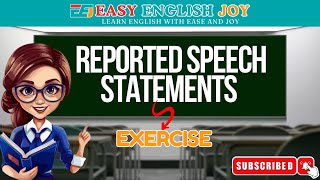 Reported Speech Statements Exercise [upl. by Yrolam]