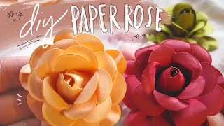 DIY PAPER ROSE TUTORIAL [upl. by Arikahc]