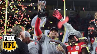 Watch the Kansas City Chiefs lift the Lombardi Trophy after their Super Bowl LIV win  FOX NFL [upl. by Irol]