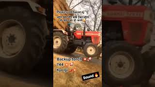 Swaraj 744 xt pulling fully loaded trolly automobile farmequipment swaraj [upl. by Soilisav]