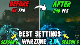 BEST PC Settings for Warzone 2 SEASON 6 Optimize FPS amp Visibility [upl. by Sokcin]