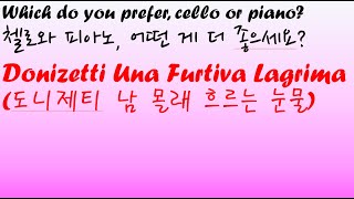 Donizetti Una Furtiva Lagrima도니제티 남 몰래 흐르는 눈물 Which do you prefer cello or piano [upl. by Annyrb]