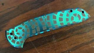 Ferrum Forge Knife Works Two Tone Anodizing with Stencils [upl. by Indyc798]