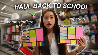 BACK TO SCHOOL SHOPPING  haul cartoleria primo giorno di scuola consigli su come studiare [upl. by Initsed]