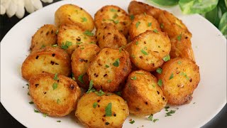 Perfectly CRISPY Garlic Potatoes try this potatoes recipe and youll be making it forever no fry [upl. by Lau]