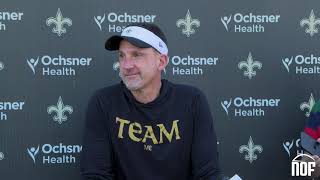 Dennis Allen talks Demario Davis and Cesar Ruizs injury status [upl. by Astrix723]