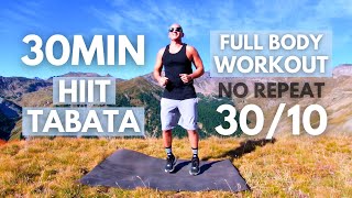 TABATA HIIT 30MIN  Full Body Workout  Tabata 3010 🔥NO REPEAT🔥 [upl. by Haliled894]