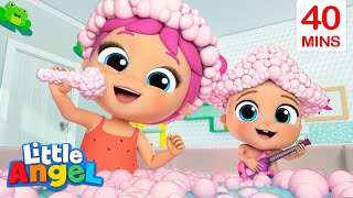 Bath song  Pink Bubble Bath Party Songs  Little Angel Kids Songs amp Nursery Rhymes [upl. by Bloom]