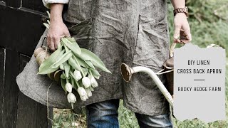 Japanese Linen CrossBack Pinafore Apron Pattern Tutorial [upl. by Midas141]