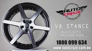 V8 Stance Wheels Black with Machine Face  AutoCraze [upl. by Chatterjee336]