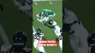 Is this one of the craziest hurdles ever saquonbarkley flyeaglesfly nfl footballhighlights [upl. by Nlocnil]