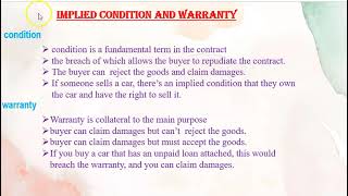 contract of sales of goods BBM BBS BBA  Agreement to sell vs sales  Condition Vs Warranty [upl. by English]