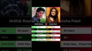 Hrithik Roshan vs Amisha Patel compare ।short [upl. by Atisusej]