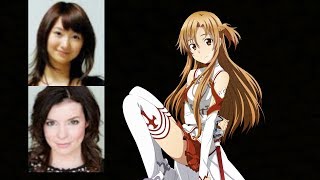 Anime Voice Comparison Asuna Yuuki Sword Art Online [upl. by Olimreh]