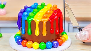 Miniature Rainbow Chocolate Cake Decorating 🌈1000 Satisfying Rainbow Chocolate Cake By Baking Yummy [upl. by Shaddock769]