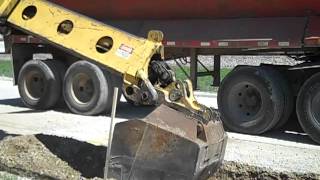 Landmark Contracters Gradall xl4100 loading dump truck [upl. by Mrots]