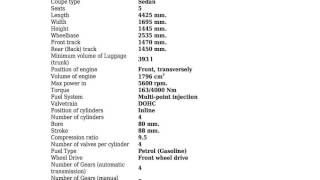 Nissan  Almera II N16  18 16V 116 Hp  Technical specifications [upl. by Ecnarolf]