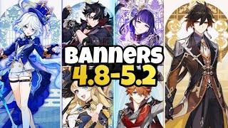 NEW UPDATE CHARACTER BANNER ROADMAP FOR 4850 ALONGWITH RERUNS  Genshin Impact [upl. by Baldwin]