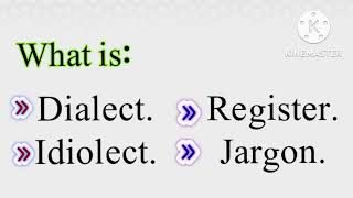 what is dialect idiolect Register jargon [upl. by Suoivatram831]