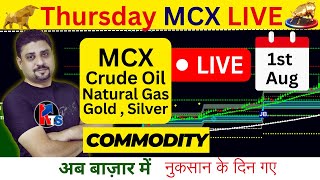 1st Aug MCX Market Analysis  Live Intraday trading  mcx mcxgold mcxmarketwatch [upl. by Lilhak317]