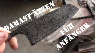 Damaststahl ätzen für Anfänger  Damascus for beginners [upl. by Ulrich]