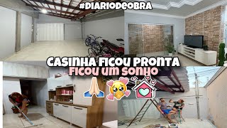 Veja Como ficou a Casinha Depois de Pronta🏡🙌🏻😭 💖 Sala nova GaragemÁrea Lavanderia Jardim… [upl. by Ynnel]