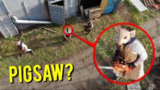 DRONE CATCHES PIGSAW AT ABANDONED FARM THEY CAME AFTER US [upl. by Oiramad]