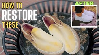 How to CLEAN your WHITE CANVAS SHOES  Remove Extreme Yellowing  Easy Method that WORKS [upl. by Angadresma]