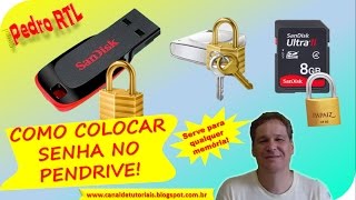 ▶Como colocar senha em pendrive cartão hd externo etc Ninguém consegue ver os dados [upl. by Reviere112]