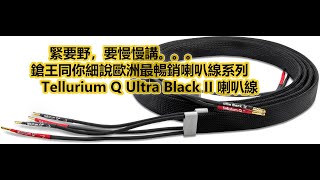 緊要野，要慢慢講。。。鎗王同你細說歐洲最暢銷喇叭線系列  Tellurium Q Ultra Black II 喇叭線 [upl. by Adamina]